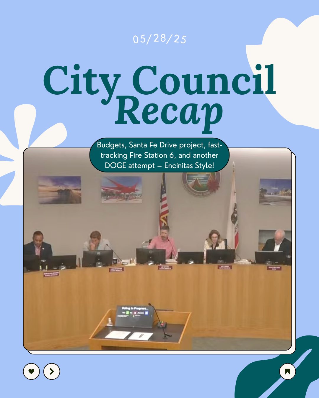 Budgets, Santa Fe Drive project, fast-tracking Fire Station 6, and another DOGE attempt – Encinitas Style!