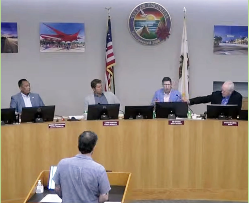 Brad Lefkowits raises Brown Act violation with Encinitas city council