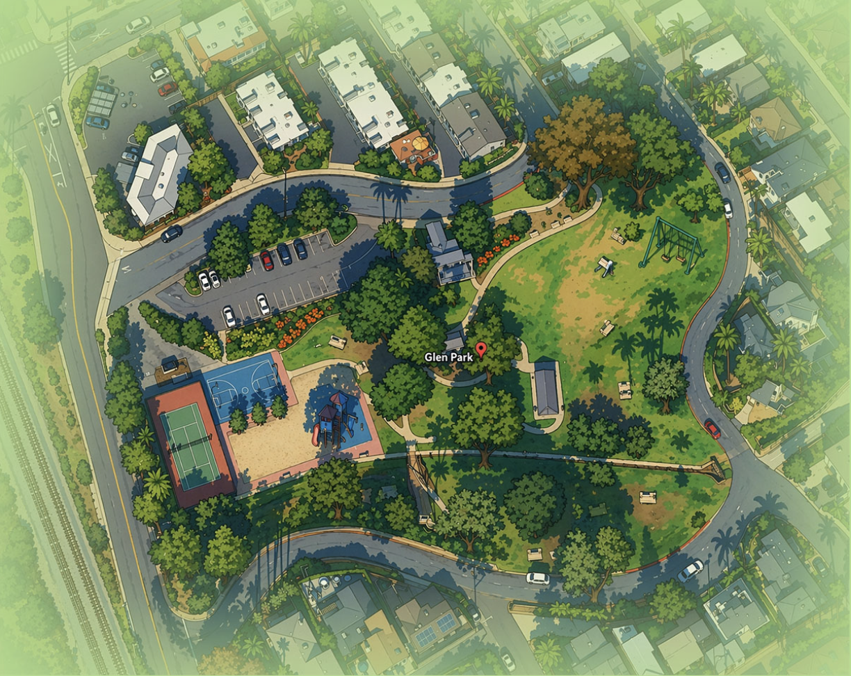 Encinitas City Councilmember Luke Shaffer proposes a skate feature at Glen Park, residents say No.